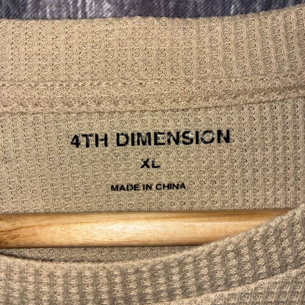 4TH Dimension Waffle Knit Take A Trip Long Sleeve Thermal Men Size XL - Picture 3 of 8